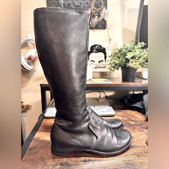 Roberto Del Carlo black riding boots size 37.5 (7.5US) - Picture 1 of 16